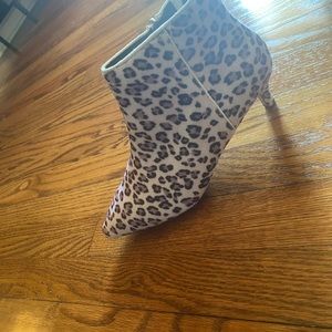 Leopard print booties